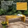 Banco de Jardín de Madera de 2 Plazas 110 cm con Asiento de Listones Carga 240 kg para Patio Porche Parque Natural - Ogal.Es