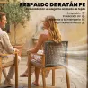 Juego de 2 Sillas de Jardín Exterior de Madera Apilables con Cojines Desmontables Brazos Respaldo 59x55x86 cm Na... - Ogal.Es
