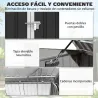 Cobertizo para Contenedor de Basura Doble con Tapa Abatible y Puertas Doble 179,5x108x129,5 cm Gris Oscuro - Ogal.Es