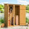 Caseta de Jardín de Madera 115x53x156 cm Armario para Herramientas con Puertas Dobles y Estantes Techo Inclinado... - Ogal.Es