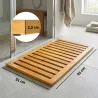 Alfombrilla de Ducha de Madera de Acacia 91x51 cm Alfombra Antideslizante para Baño Spa o Piscina Natural - Ogal.Es
