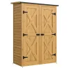 Caseta de Jardín de Madera 115x53x156 cm Armario para Herramientas con Puertas Dobles y Estantes Techo Inclinado... - Ogal.Es