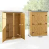 Caseta de Jardín de Madera 115x53x156 cm Armario para Herramientas con Puertas Dobles y Estantes Techo Inclinado... - Ogal.Es