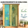 Caseta de Jardín de Madera 115x53x156 cm Armario para Herramientas con Puertas Dobles y Estantes Techo Inclinado... - Ogal.Es