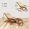 Tumbona Silla Plegable de Madera con Reposapiés Desmontable y Cojín con Reposacabezas Carga 160 kg 158x61x70 cm ... - Ogal.Es