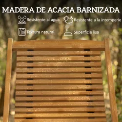 Tumbona Silla Plegable de Madera con Reposapiés Desmontable y Cojín con Reposacabezas Carga 160 kg 158x61x70 cm ... - Ogal.Es
