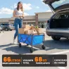 Carro de Jardín Plegable con Ruedas Mango Ajustable Carga 68 kg para Campaña Compra 81x45x89 cm Azul - Ogal.Es