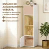 Estantería para Libros con 2 Puertas Librería Estrecha de 4 Niveles con 2 Estantes Abiertos 30x29x119 cm Blanco - Ogal.Es