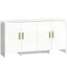 Aparador de Cocina con 4 Estantes 4 Puertas de Cierre Suave Mueble para TV de 72 Pulgadas 152x40x80 cm Blanco - Ogal.Es