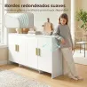 Aparador de Cocina con 4 Estantes 4 Puertas de Cierre Suave Mueble para TV de 72 Pulgadas 152x40x80 cm Blanco - Ogal.Es