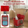 Cubo de Fregar con Escurridor Panel Separador y Ruedas Capacidad 20L para Limpieza Doméstica 45x26,5x70 cm Rojo - Ogal.Es