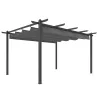 Pérgola de Jardín 4x3 m con Techo Retráctil Estructura de Aluminio UPF30+ Orificios de Drenaje Pabellón Exterior... - Ogal.Es