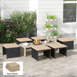 Juego de 6 Cojines para Sillas de Comedor 40x40 cm 6 Piezas Cojines para Sillas de Jardín Acolchados con Cintas ... - Ogal.Es