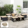 Juego de 6 Cojines para Sillas de Comedor 40x40 cm 6 Piezas Cojines para Sillas de Jardín Acolchados con Cintas ... - Ogal.Es
