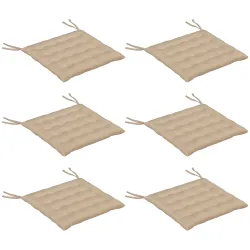 Juego de 6 Cojines para Sillas de Comedor 40x40 cm 6 Piezas Cojines para Sillas de Jardín Acolchados con Cintas ... - Ogal.Es