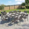Conjunto de Mesa y Sillas Jardín con Mesa Extensible Marco de Aluminio 8 Sillas y Tablero de Lamas de Madera Plá... - Ogal.Es