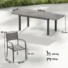 Conjunto de Mesa y Sillas Jardín con Mesa Extensible Marco de Aluminio 8 Sillas y Tablero de Lamas de Madera Plá... - Ogal.Es