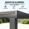 Conjunto de Mesa y Sillas Jardín con Mesa Extensible Marco de Aluminio 8 Sillas y Tablero de Lamas de Madera Plá... - Ogal.Es