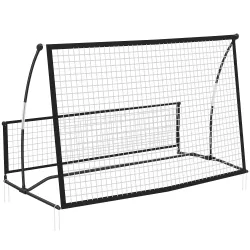 Red de Rebote Plegable 2 en 1 con Bolsa de Transporte para Entrenamiento de Fútbol y Béisbol 200x94x122 cm Negro - Ogal.Es