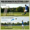 Red de Rebote Plegable 2 en 1 con Bolsa de Transporte para Entrenamiento de Fútbol y Béisbol 200x94x122 cm Negro - Ogal.Es