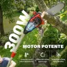 Motosierra Eléctrica Extensible 1,94-2,56 m con 2 baterías 4,0 Ah Cargador Doble Bloqueo Lubricación Automática - Ogal.Es