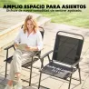 Pack de 4 Sillas de Camping Plegables con Respaldo Alto Asiento Ancho y Reposabrazos Tela Textilene Transpirable... - Ogal.Es