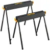 Set de 2 Caballetes para Sierra Plegables Altura Ajustable para Madera 2x4 con Asa Ganchos Soporta hasta 500 kg ... - Ogal.Es