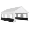 Carpa para Fiestas 4x6 m Carpa de Jardín con Paredes Extraíbles 2 Puertas y Ventanas UPF30+ para Boda Gris y Blanco - Ogal.Es