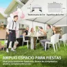 Carpa para Fiestas 4x6 m Carpa de Jardín con Paredes Extraíbles 2 Puertas y Ventanas UPF30+ para Boda Gris y Blanco - Ogal.Es