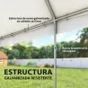 Carpa para Fiestas 4x6 m Carpa de Jardín con Paredes Extraíbles 2 Puertas y Ventanas UPF30+ para Boda Gris y Blanco - Ogal.Es
