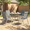 Conjunto de 4 Sillas de Jardín Exterior Plegables con Respaldo Alto y Reposabrazos para Terraza Playa 58x62x97 c... - Ogal.Es