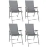 Conjunto de 4 Sillas de Jardín Exterior Plegables con Respaldo Alto y Reposabrazos para Terraza Playa 58x62x97 c... - Ogal.Es