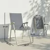 Conjunto de 4 Sillas de Jardín Exterior Plegables con Respaldo Alto y Reposabrazos para Terraza Playa 58x62x97 c... - Ogal.Es