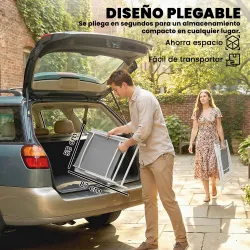 Conjunto de 4 Sillas de Jardín Exterior Plegables con Respaldo Alto y Reposabrazos para Terraza Playa 58x62x97 c... - Ogal.Es