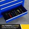 Carro de Herramientas con 7 Cajones Cerradura Asa 2 Ruedas con Freno de Bloqueo para Garaje Hogar Azul - Ogal.Es