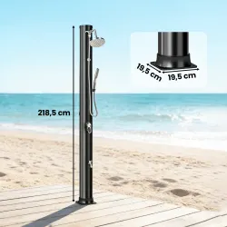 Ducha Solar Jardín 40L con Cabezal Ducha de Mano Grifo para Pies y Temperatura Ajustable Máx. 60 °C para Piscina... - Ogal.Es