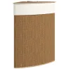 Cesto Ropa Sucia Bambú para Esquina 55L con Tapa y Asa Bolsa Extraíble Lavable 35x35x60 cm Marrón - Ogal.Es