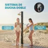 Ducha Solar Jardín 40L con Cabezal Ducha de Mano Grifo para Pies y Temperatura Ajustable Máx. 60 °C para Piscina... - Ogal.Es