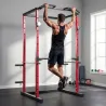 Jaula de Potencia Rack de Sentadillas con Barra Dominadas Estación de Fondos Ajustable para Casa Gimnasio Carga ... - Ogal.Es