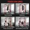 Jaula de Potencia Rack de Sentadillas con Barra Dominadas Estación de Fondos Ajustable para Casa Gimnasio Carga ... - Ogal.Es