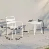 Conjunto de Jardín Exterior de 3 Piezas de Acero Galvanizado con 2 Sillas y Mesa de Vidrio Templado Blanco - Ogal.Es