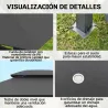 Cenador para Jardín 3x4 m Pabellón de Jardín Gazebo con Doble Techo 6 Paredes Laterales Estructura Metálica Gris - Ogal.Es