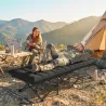 Cama Plegable Camping con Colchón Extraíble de Tela Oxford 600D con Reposacabezas y Bolsa Carga 200 kg Negro - Ogal.Es