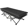 Cama Plegable Camping con Colchón Extraíble de Tela Oxford 600D con Reposacabezas y Bolsa Carga 200 kg Negro - Ogal.Es