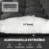 Cama Plegable Camping con Colchón Extraíble de Tela Oxford 600D con Reposacabezas y Bolsa Carga 200 kg Negro - Ogal.Es