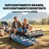 Cama Plegable Camping con Colchón Extraíble de Tela Oxford 600D con Reposacabezas y Bolsa Carga 200 kg Negro - Ogal.Es
