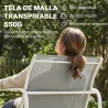 Conjunto Jardín Exterior de 4 Piezas con Sofá de 2 Plazas 2 Sillones Mesa de Vidrio Templado Tela Textilene Gris... - Ogal.Es