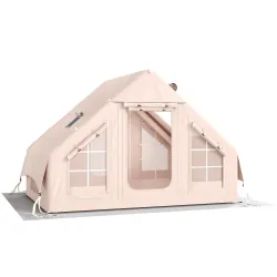 Tienda de Campaña Inflable con Apertura de Chimenea y Claraboya Bomba Bolsa UPF30+ para 4 Estaciones Impermeable... - Ogal.Es