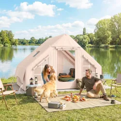 Tienda de Campaña Inflable con Apertura de Chimenea y Claraboya Bomba Bolsa UPF30+ para 4 Estaciones Impermeable... - Ogal.Es