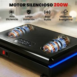 Plataforma Vibratoria con 120 Velocidades 5 Programas Pantalla LED Luz Mando a Distancia 2 Bandas Elásticas Negro - Ogal.Es